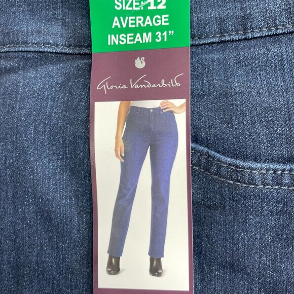 NEW Gloria Vanderbilt Women's12 Amanda High rise Classic Fit JeansTapered Leg - Picture 10 of 12